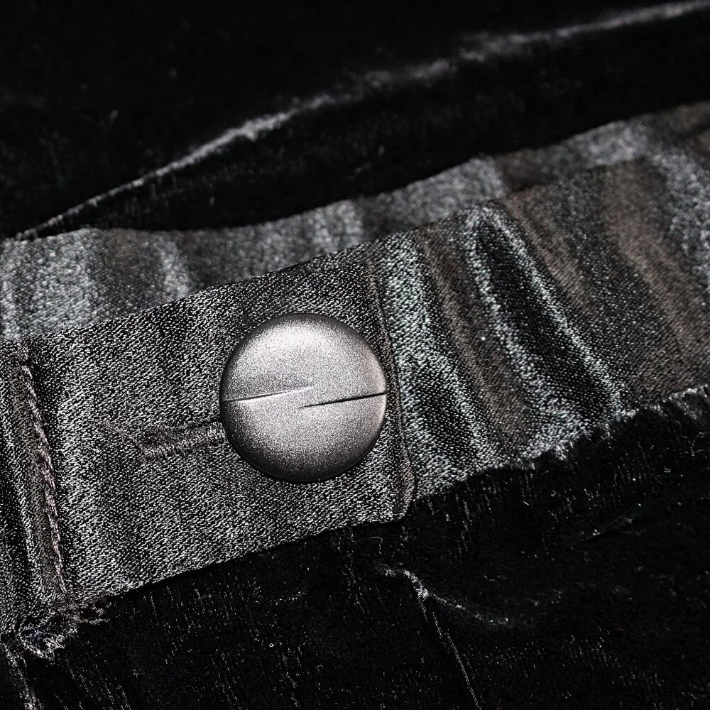 Vintage 80s Velvet Midi Skirt with Satin Waistband, No tags (Lillie Brand), M/L - Picture 3 of 8